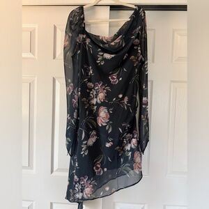 Floral Sheer Black Dress